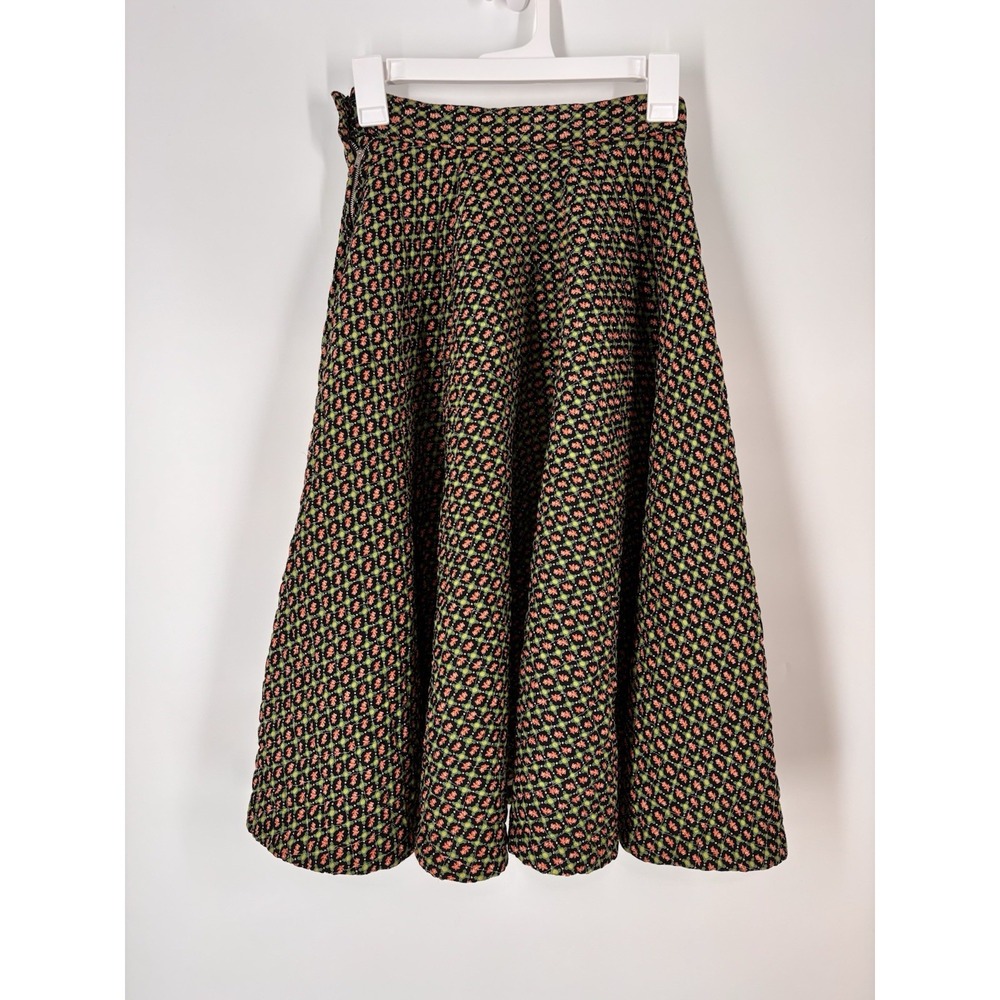 Vintage Handmade Quilted Skirt Twee Folk Cottagecore Rockabilly Western‎ Prairie